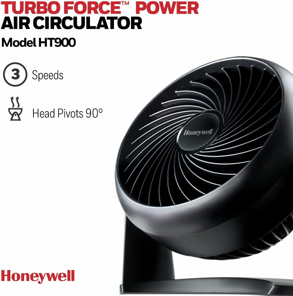 TurboForce Power Fan (Quiet Operation Cooling, 90° Variable Tilt, 3 Speed Settings, Wall Mount Feature